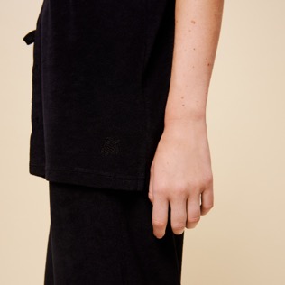 Hombre Autros Liso - Camisa de bolos lisa en tejido terry unisex, Negro detalles vista 3