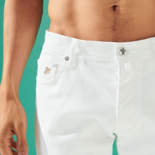 Herren Andere Uni - Solid Hose im Fünf-Taschen-Design für Herren, Weiss Details Ansicht 1