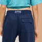 Unisex Linen Jersey Pants Solid Azul marino detalles vista 5