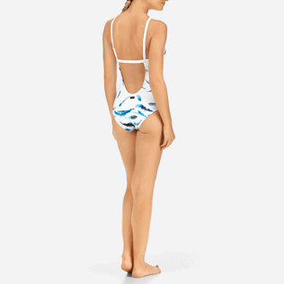 Femme Une Pièce Imprimé - Maillot une pièce Blue Breath, Blanc backworn Femme Une Pièce Imprimé - Maillot une pièce Blue Breath, Blanc backworn