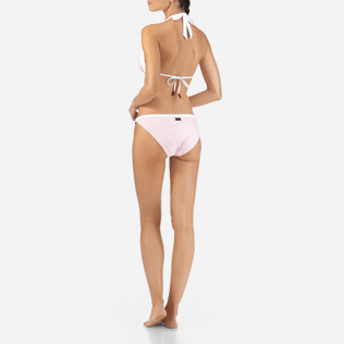 Mujer Tops Liso - Top de bikini de triángulo bicolor con estampado Jacquard Turtles Scales, Peony backworn Mujer Tops Liso - Top de bikini de triángulo bicolor con estampado Jacquard Turtles Scales, Peony backworn