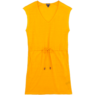 Mujer Autros Liso - Vestido corto en lino de color liso para mujer, Mango front Mujer Autros Liso - Vestido corto en lino de color liso para mujer, Mango front