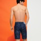Men Others Printed - Men Bermuda Shorts Chambray Madrague Printed, Dark denim w1 back worn view