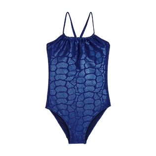 Girls Others Printed - Girls One Piece Swimsuit Shell Turtles, Navy front view