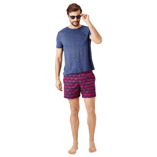 Hombre Autros Liso - Camiseta de lino de color liso para hombre, Dark heather blue supp2 Hombre Autros Liso - Camiseta de lino de color liso para hombre, Dark heather blue supp2