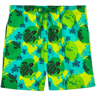 Men Classic / Moorea Printed - Mappemonde Dots Swim shorts TE MANA O TE MOANA, Veronese green front Men Classic / Moorea Printed - Mappemonde Dots Swim shorts TE MANA O TE MOANA, Veronese green front