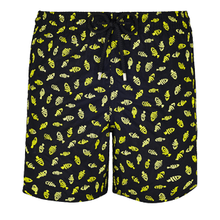 Men Classic / Moorea Embroidered - Men Swimtrunks Embroidered Mini Fish - Limited Edition, Black front Men Classic / Moorea Embroidered - Men Swimtrunks Embroidered Mini Fish - Limited Edition, Black front