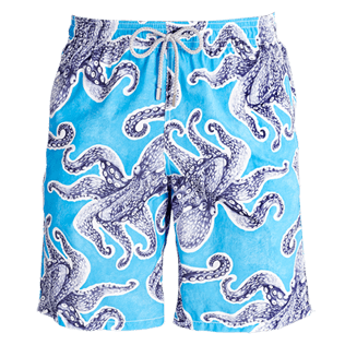 Men Long classic Printed - Men Swimwear Long Vintage Octopus, Royal blue front Men Long classic Printed - Men Swimwear Long Vintage Octopus, Royal blue front