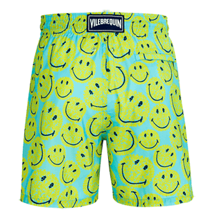 Herren Andere Bedruckt - Ultraleichte und verstaubare Turtles Smiley Badeshorts für Herren – Vilebrequin x Smiley®, Lazulii blue Rückansicht