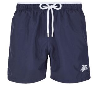Men Classic Solid - Men Swim Trunks Bicolor Solid, Navy front Men Classic Solid - Men Swim Trunks Bicolor Solid, Navy front