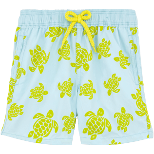 Niños Corte Clásico Estampado - Bañador con estampado Flocked Turtle, Bleu givre front Niños Corte Clásico Estampado - Bañador con estampado Flocked Turtle, Bleu givre front