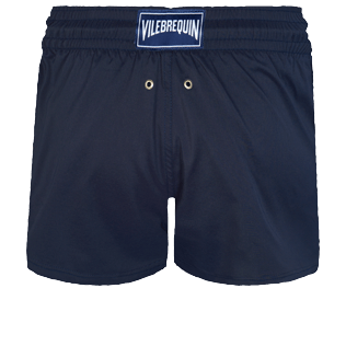 Hombre Short Clásico Liso - Bañador corto, elástico y ajustado liso para hombre, Azul marino back Hombre Short Clásico Liso - Bañador corto, elástico y ajustado liso para hombre, Azul marino back