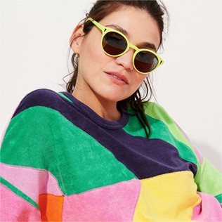 Autros Liso - Gafas de sol de color liso unisex, Limoncillo detalles vista 3
