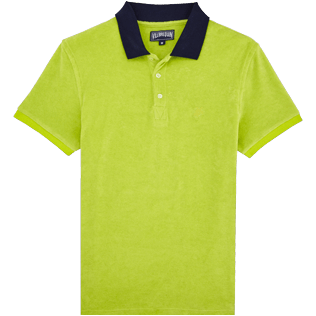 Men Others Solid - Men Terry Cloth Polo Shirt Solid Contrasted, Cactus front Men Others Solid - Men Terry Cloth Polo Shirt Solid Contrasted, Cactus front