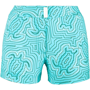 Mujer Shorty Estampado - Pantalón corto en tejido de bañador elástico con estampado Hypnotic Turtles para mujer, Curazao front Mujer Shorty Estampado - Pantalón corto en tejido de bañador elástico con estampado Hypnotic Turtles para mujer, Curazao front