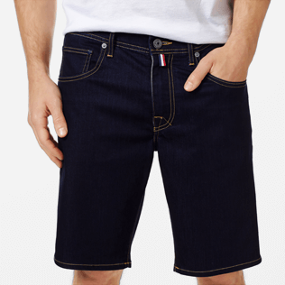 Men Others Solid - Men 5-Pocket Denim Bermuda Shorts, Dark denim w1 details view 1