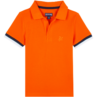 Boys Others Solid - Boys Cotton Pique Polo Shirt Solid, Apricot front Boys Others Solid - Boys Cotton Pique Polo Shirt Solid, Apricot front