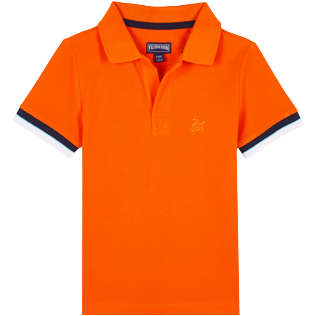 neon orange polo shirt