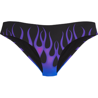 Women Fitted Printed - Women Bikini Bottom Hot Rod 360° - Vilebrequin x Sylvie Fleury, Black front view