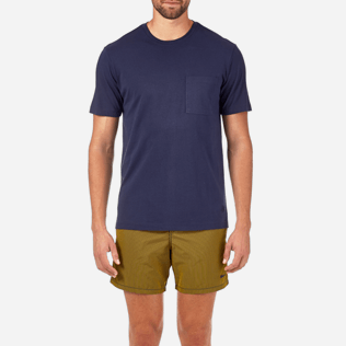 Hombre T-Shirt Liso - Camiseta en punto de algodón Pima liso para hombre, Azul marino supp1 Hombre T-Shirt Liso - Camiseta en punto de algodón Pima liso para hombre, Azul marino supp1