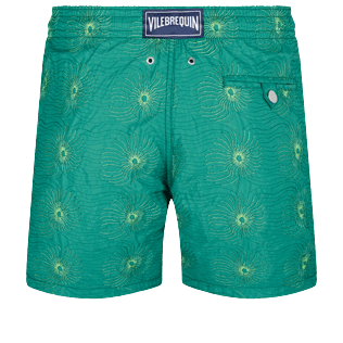 Men Others Embroidered - Men Embroidered Swim Trunks Hypno Shell - Limited Edition, Linden back view