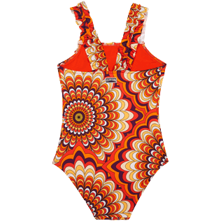 Girls Others Printed - Girls One-piece swimsuit 1975 Rosaces, Apricot back view