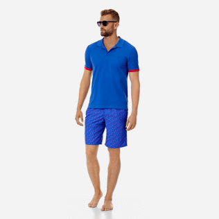 Uomo Altri Unita - Polo uomo in piquet di cotone tinta unita, Blu mare supp2 Uomo Altri Unita - Polo uomo in piquet di cotone tinta unita, Blu mare supp2