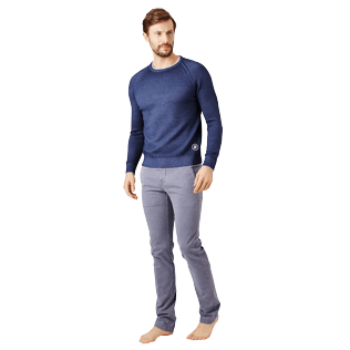 Men Others Solid - Men Wool Crewneck, Navy frontworn Men Others Solid - Men Wool Crewneck, Navy frontworn
