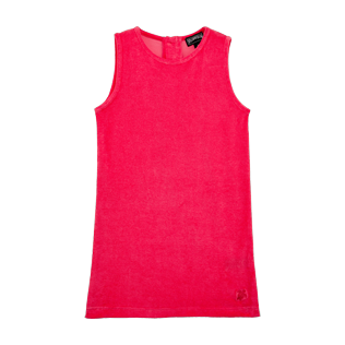 Girls Others Solid - Girls Terry Cloth Sleevless Dress Solid, Hibiscus front Girls Others Solid - Girls Terry Cloth Sleevless Dress Solid, Hibiscus front