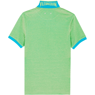 Herren Andere Uni - Einfarbiges Polohemd aus Baumwollpikee mit changierendem Effekt für Herren, Azurblau back Herren Andere Uni - Einfarbiges Polohemd aus Baumwollpikee mit changierendem Effekt für Herren, Azurblau back