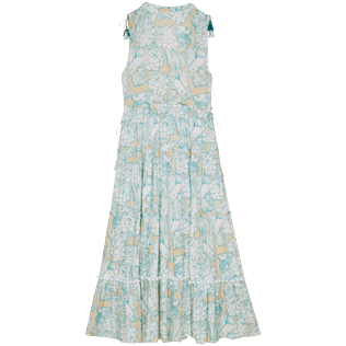 Women Others Printed - Women Maxi Dress Hidden Fishes - Vilebrequin x Poupette St Barth, White back view