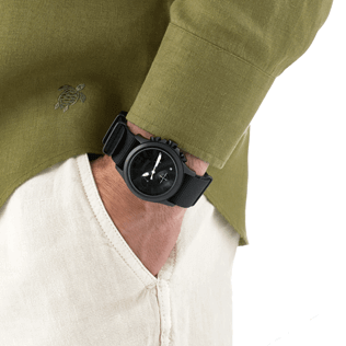 050 Liso - Reloj crono con caja de acero inoxidable y correa de nailon, Negro back 050 Liso - Reloj crono con caja de acero inoxidable y correa de nailon, Negro back