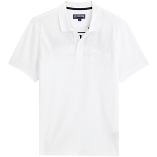 Homme AUTRES Brodé - Polo en Piqué de Coton homme uni, Blanc front Homme AUTRES Brodé - Polo en Piqué de Coton homme uni, Blanc front