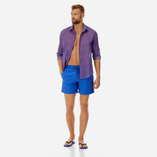 男款 Classic 纯色 - 男士纯色泳裤, Sea blue 细节视图2