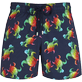 Men Stretch classic Printed - Men Stretch Swim Trunks Tortues Rainbow Multicolor - Vilebrequin x Kenny Scharf, Navy front view