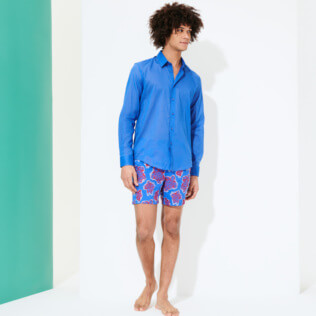 Autros Liso - Camisa en gasa de algodón de color liso unisex, Mar azul supp2 Autros Liso - Camisa en gasa de algodón de color liso unisex, Mar azul supp2