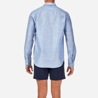 Herren Hemden Grafisch - Gestreiftes Leinenhemd, Jeans blue supp2 Herren Hemden Grafisch - Gestreiftes Leinenhemd, Jeans blue supp2
