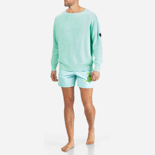 Men Others Solid - Men Cotton Linen Pullover Solid, Lagoon frontworn Men Others Solid - Men Cotton Linen Pullover Solid, Lagoon frontworn