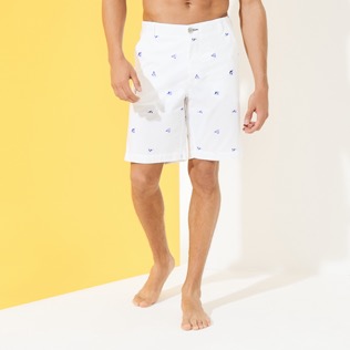 Hombre Autros Estampado - Bermudas tipo pantalones chinos para hombre con bordado del motivo 2009 Les Requins, Blanco supp2 Hombre Autros Estampado - Bermudas tipo pantalones chinos para hombre con bordado del motivo 2009 Les Requins, Blanco supp2