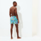 Men Stretch classic Printed - Men Swim Trunks - Vilebrequin x Derrick Adams, Swimming pool back worn view