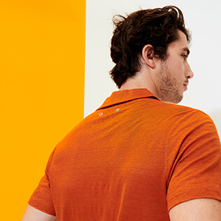 Men Others Solid - Men Linen Jersey Polo Shirt Solid, Paprika supp5 Men Others Solid - Men Linen Jersey Polo Shirt Solid, Paprika supp5