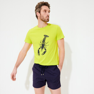 Hombre Autros Estampado - Camiseta de algodón con estampado Lobster en relieve con efecto 3D para hombre, Limoncillo supp2 Hombre Autros Estampado - Camiseta de algodón con estampado Lobster en relieve con efecto 3D para hombre, Limoncillo supp2