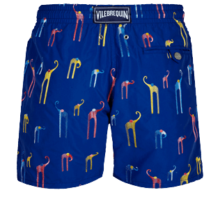 Hombre Clásico Bordado - Men Swimwear Embroidered Giaco Elephant - Limited Edition, Batik azul vista trasera