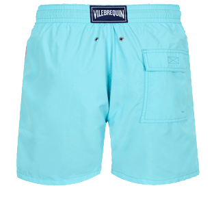 Men Classic Solid - Men Swim Trunks Solid, Lazulii blue back view