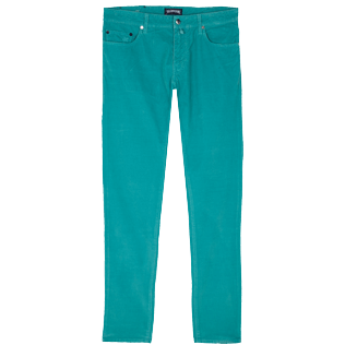 Hombre Autros Liso - Pantalones de terciopelo con 5 bolsillos para hombre, Turquesa front Hombre Autros Liso - Pantalones de terciopelo con 5 bolsillos para hombre, Turquesa front