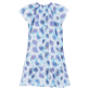 Girls Others Printed - Girls Cotton Dress Flash Flowers, Purple blue back view