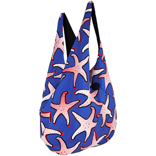 Bags Printed - Oversize Lightweight Foldable Bag Starfish Art, Neptune blue back Bags Printed - Oversize Lightweight Foldable Bag Starfish Art, Neptune blue back