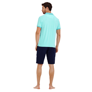 Men Others Solid - Men Terry Cloth Polo Shirt Solid, Lagoon backworn Men Others Solid - Men Terry Cloth Polo Shirt Solid, Lagoon backworn