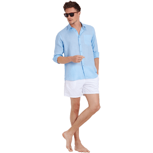 Men Others Solid - Men Linen Shirt Solid, Sky blue supp2 Men Others Solid - Men Linen Shirt Solid, Sky blue supp2