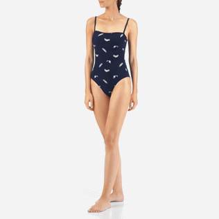 Donna Intero Ricamato - Costume intero ricamato Blue Breath, Blu marine frontworn Donna Intero Ricamato - Costume intero ricamato Blue Breath, Blu marine frontworn